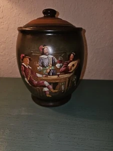 Vintage Rare Erphila Cavalier Tavern Art Pottery Jar W/Lid - Picture 1 of 12