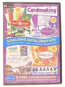 Complete Cardmaking Card CD Issue 26 CHRISTMAS 3 Digital Craft Kits XMAS FONTS - Picture 1 of 2