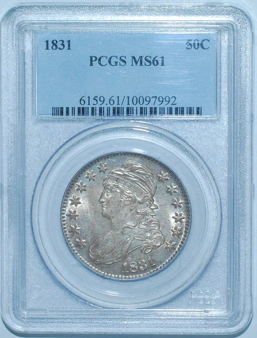 1831 PCGS MS61 Capped Bust Half Dollar Cover