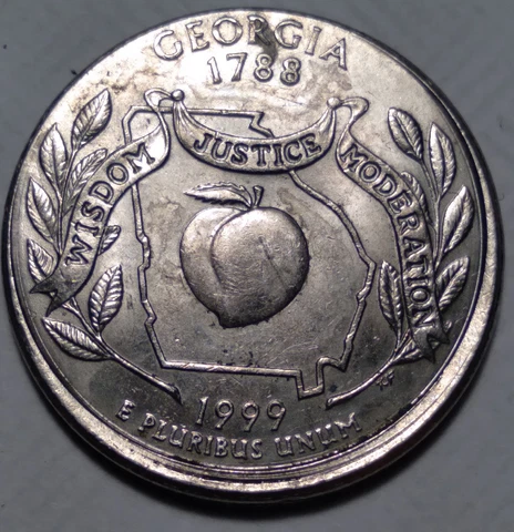 1999 P. GEORGIA OFF CENTER ERROR QUARTIER 1857 Cover