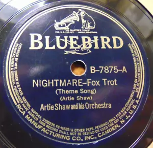 78RPM Bluebird B-7875 Artie Shaw - Nightmare / Non-Stop Flight, nice V+ E- V+ - Imagen 1 de 4