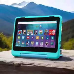 Amazon Fire HD 8 Kids Pro Tablet 32GB, Age 6 - 12, Latest 2024 Model, Teal, 8" - Picture 1 of 13