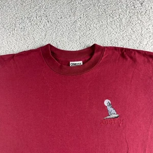 VINTAGE Oneita T Shirt Mens Large 42-44 Red Power Tee Pre Shrunk USA Austin TX - Picture 1 of 8