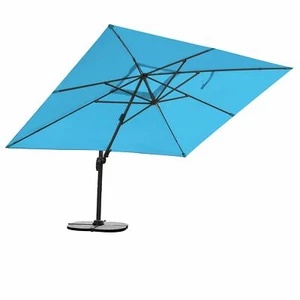 Ampelschirm Gastro Sonnenschirm 3x4m Türkis inkl. Windsicherung+Schutzhülle - Bild 1 von 7