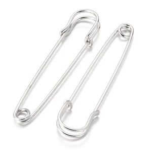 20pcs Platinum Tone Iron Large Kilt Pins No Loop Safety Brooch Findings 70x18mm - Picture 1 of 2