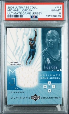 2001 UPPER DECK ULTIMATE COLL. - 比赛球衣迈克尔·乔丹 /250 #MJ - PSA 8 — 第 1/3 张图片
