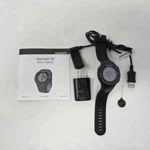 GARMIN APPROACH S3 GPS GOLF WATCH BLACK W/ CHARGER AND NEW BAND - Picture 1 of 6