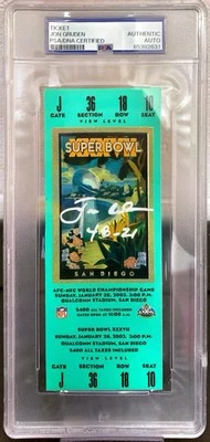 Rare Jon Gruden Signed W/Score PSA  Super Bowl XXXVII 37 Full Ticket Buccaneers - Image 1 of 4