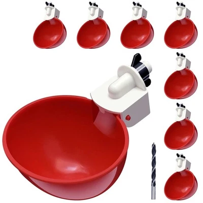 Paquete de 8 tazas grandes automáticas de riego de pollo tazas de alimentación de aves de corral para pollo pato Foto 1 de 4
