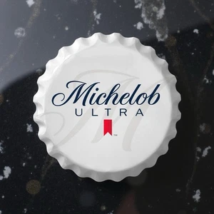Michelob Ultra Wall Beer Sign Bottle Cap 3-dimensional Metal 16" DiameterBarsign - Picture 1 of 7