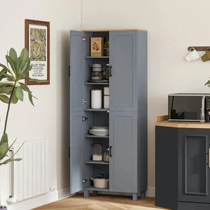 Kitchen Cupboard Cabinet Tall Storage Unit Shelf Pantry Tallboy Organizer Modern - Picture 1 of 11