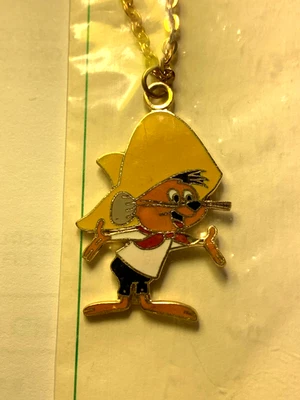 SPEEDY GONZALES VINTAGE 1980's COLLECTIBLE WALT DISNEY 18" NECKLACE -NICE! - Image 1 of 3