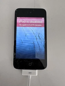 Apple iPod Touch 8GB 4a Generazione Nero A1367 Funzionante Con Schermo Rotto - Foto 1 di 7