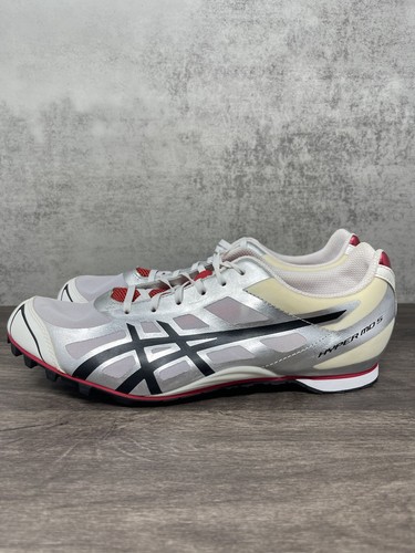 Scarpe Asics Hyper MD 5 uomo 8 5 running pista tacchetti punte bianco rosso G304N