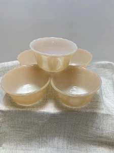 Vintage Fire King peach Luster Custard dish 3.5" Set of 5. - Picture 1 of 6
