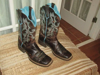 Ariat Tombstone Western Boots Women’s 9.5 B Brown Leather 10008017 Square Toe - Image 1 of 4