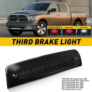 Smoked Strobe LED 3rd Third Brake Tail For 09-18 Lights Dodge Ram 1500 2500 3500 - Picture 1 of 17