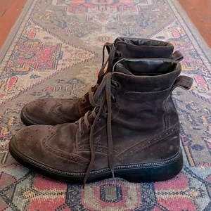 Hogan suede lace up wingtip boots sz 9.5 - Picture 1 of 7