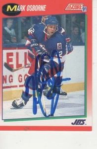 MARK OSBORNE FIRMATO 1991 SPARTITO (CANADA) #39 - WINNIPEG JETS - Foto 1 di 1