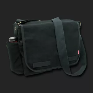 MILITÄR SCHWARZE ARMEE SCHWERGEWICHT KURIERTASCHE RUCKSACK - Bild 1 von 1