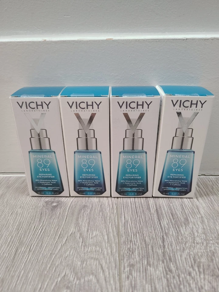 4 x Vichy Mineral 89 Innovation Repairing Eye Fortifier .51 fl oz 15 mL 01/27