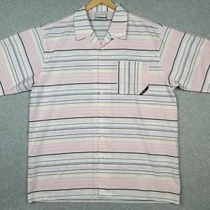 SouthPole Shirt Mens XL Pink Stripe Short Sleeve Button Up Authentic Collection - Picture 1 of 11