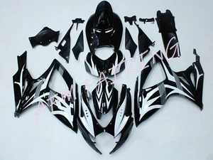 White Black ABS Injection Mold Bodywork Fairing Kit Panels for GSXR600/750 06-07 - Picture 1 of 7