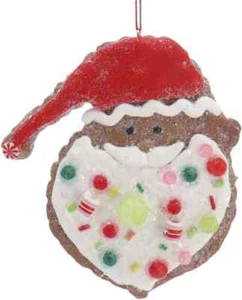 KURT ADLER GINGERBREAD SANTA CLAUS CHRISTMAS COOKIE CHRISTMAS ORNAMENT D3116-SA - Picture 1 of 2
