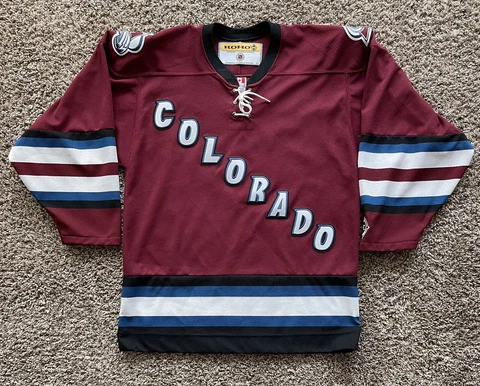Vintage KOHO Mens Colorado Avalanche Alternate Maroon Blue Jersey Medium Y2K Cover