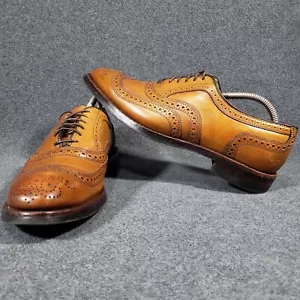 Allen Edmonds McAllister Walnut Brown 9 B Dainite Wingtip Brogue Made in USA - Picture 1 of 12