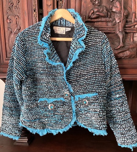 VETEMENTS Giacca Western New Direction Concho con bottoni XL nero verde acqua