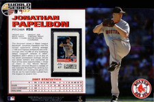 2007 BOSTON RED SOX WORLD SERIES CHAMPIONS  JONATHAN PAPELBON   STAMP / PAGE