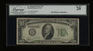 DBR 1934-A $10 FRN New York Fr. 2006-B Legacy VF-20 Serial B09696484D - Picture 1 of 2