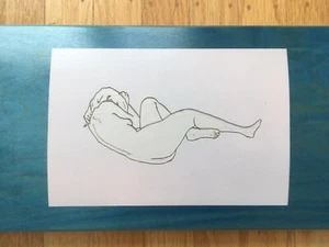 Hand painted one of a kind Skateboard Deck Sleeping Nude woman Edward Weston - Picture 1 of 3