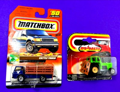 VINTAGE MAJORETTE # 208 Green Rare find - Matchbox Cattle Truck # 50  2 cows  V3 - Image 1 of 4