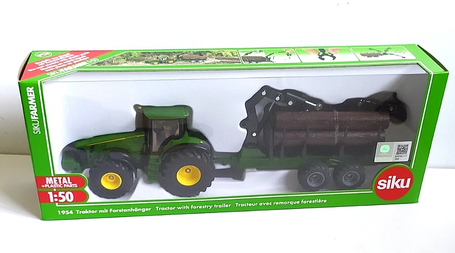 Siku 1954 John Deere 8430 Trattore con Forstanhänger