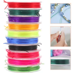 10 Rolls Colorful Beaded Lines Elastic Rope Jewelry Making Supplies - Picture 1 of 12