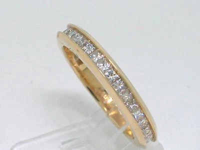 Princessschliff Diamant Memory Ring 750 Gelbgold 18Kt Gold 0,60ct  H Si  - Bild 1 von 4