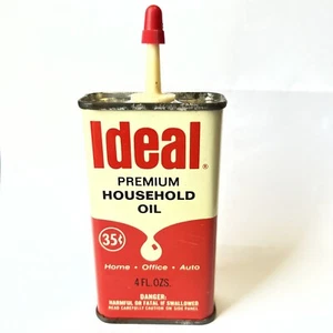 Lata de metal vintage ideal premium aceite para el hogar 35 centavos 4 oz nueva sin abrir - Imagen 1 de 7
