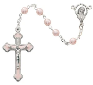 MV (R021R) 5MM PINK ROSARY - DIMENSION: 17" LENGTH - Picture 1 of 1