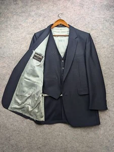 Playboy Chaqueta Para Hombre Azul Blazer y Chaleco Traje Conjunto Lebowsky Dos Botones De Colección - Imagen 1 de 18