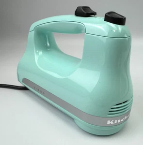 KitchenAid KHM512IC 5-Speed Power Hand Mixer Blue Aqua Tested No Beaters VG Cond - Picture 1 of 7