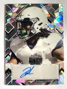 2022 Leaf Metal Portrait Silver Crystals #JG1 Jahmyr Gibbs Autograph RC #4/25