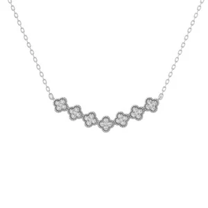 Round Lab Grown Diamond Fashion Pendant 18" Silver Cable Chain Sterling Silver - Picture 1 of 7