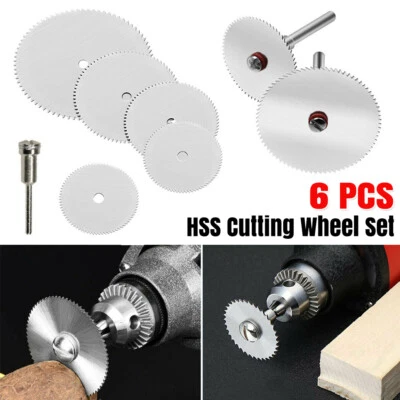 6PCS HSS Circular Saw Blade Set For Dremel Rotary Tool Drill Cutting Wheel Discs - Image 1 of 4