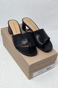 Donald Pliner Melrospm pebbled metallic black Sandal Women's size 8.5 - Picture 1 of 9
