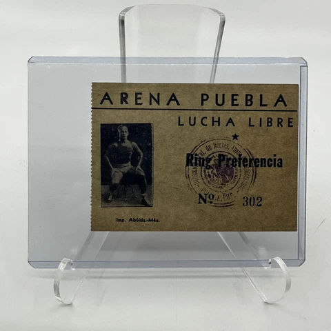 Vintage Mexico City Lucha Libre Luchador Wrestling Ticket 1950's Cover