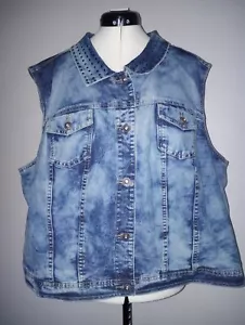Cato women's denim vest with pockets in a casual style size 26-28 - Picture 1 of 12