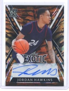 2023 JORDAN HAWKINS LEAF EXOTIC MULTI-SPORT CRYSTAL TIGER AUTO #ED 5/5!!