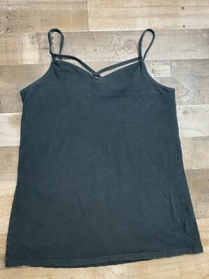 Camiseta sin mangas Torrid para mujer elástica talla 2 sin mangas con tiras delanteras negra elástica Foto 1 de 4